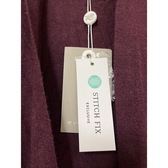 NWT Evolution Cyrus Cardigan S Open Front 3/4 Sleeve Merlot Stitch Fix Soft Work - Picture 3 of 6